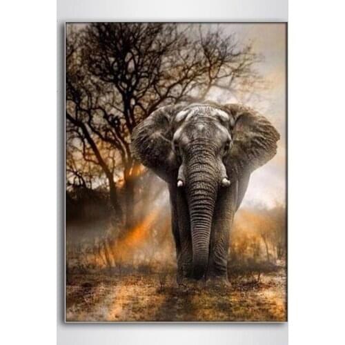5D Full Daimond Painting Animal elephant Round Cross stitch DIY diamond Embroidery Home Decoration Handmade Holiday gift