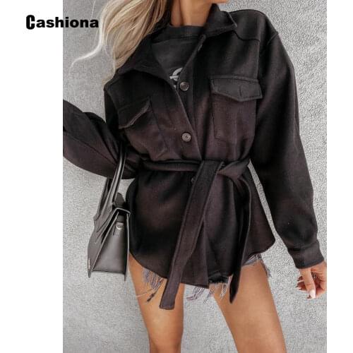Женские пальто с поясом Cashiona China At AliExpress