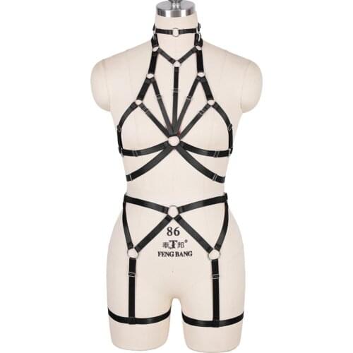 Erotic Underwear Erotic Full Body Harness Lingerie Set Bondage Fetish Rave Buttocks Binding Strap Garter Women Suspender Belt