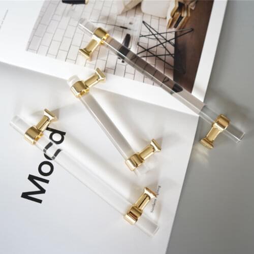 GOO-Ki Various Sizes Modern Style Acrylic Drawer Knobs T bar Handle Bathroom Pulls Kitchen Cabinet Door Handle Pull