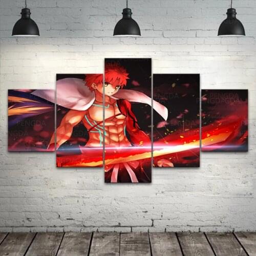 HD Print Fate Stay Night Canvas Painting Wall Art Shirou Emiya Saber Poster Home Decor Bedroom Modular Anime Role Pictures Frame