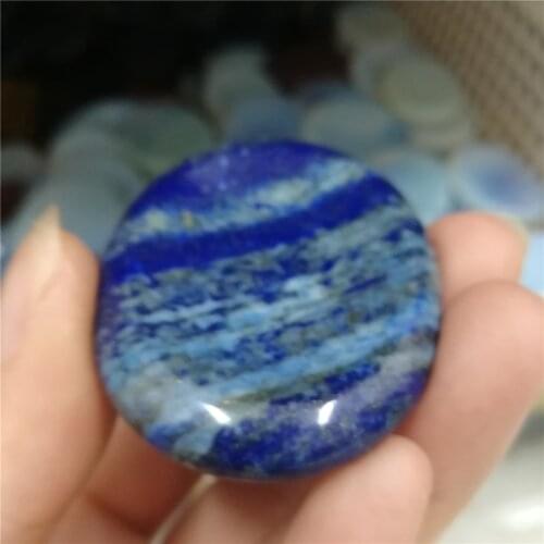 1 pc hot natural quartz crystal lapis lazuli stone polished worry stone palm stone thumb stone