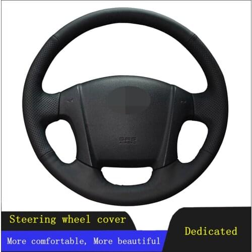 Car Product Car Accessories Steering Wheel Cover Black Hand-stitched Non-slip Artificial Leather For Kia Sportage 2 2004-2013