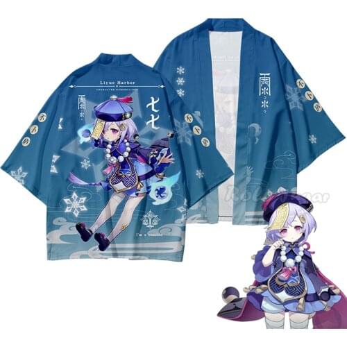 Genshin Impact Kimono women men Qiqi Keqing Cosplay Cosutme Game Impact Project Klee Bomb Kimono Halloween Cos Kawaii Cloak