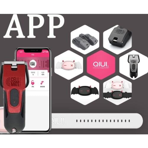 QIUI CellMate Penile Cage Male Chastity Device APP Remote Lock Penis Ring Red Cock Cage Chastity Belt Adult Sex Toys For Men Gay