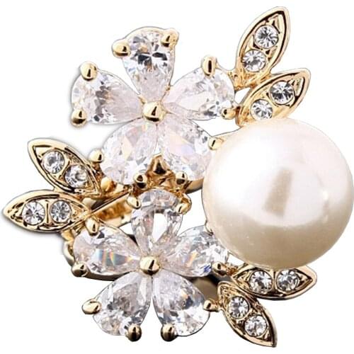 Big-sized AAA Zirconia Flower Shape Statement Women Jewelry Anniversary Ring