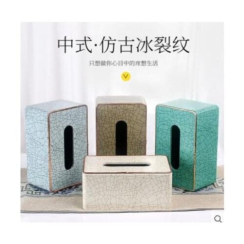 Fashion PU leather wooden structure tissue box double layers stainless steel trash bin tissue box holder rubbish bin PZJH023