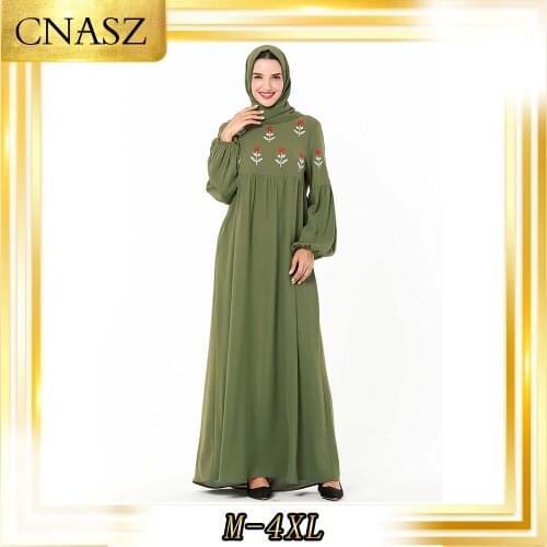 Muslim Dress Women Fashion Arabian Abaya Turkey Large Size Musulman Femme Autumn Embroidered Muslim Dress
