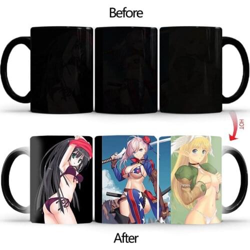 New Beautiful lovely sexy Coffee Mug BSKT-134 Anime Game Milk Tea Heat Sensitive Mug Changing Color Magic Mug Best Gift