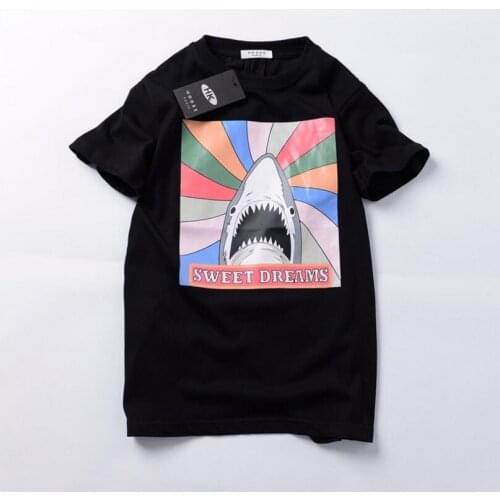Novelty 19ss Men New High Shark sweet dreams T Shirts T-Shirt Hip Hop Skateboard Street Cotton T-Shirts Tee Top kenye #692