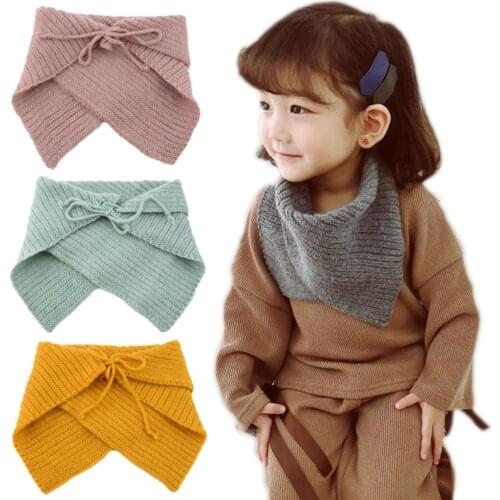 Autumn Winter Childrens Solid Color Polygon scarf Colorful Tassels Cute Wild Warmth Soft Comfortable Triangle Scarf