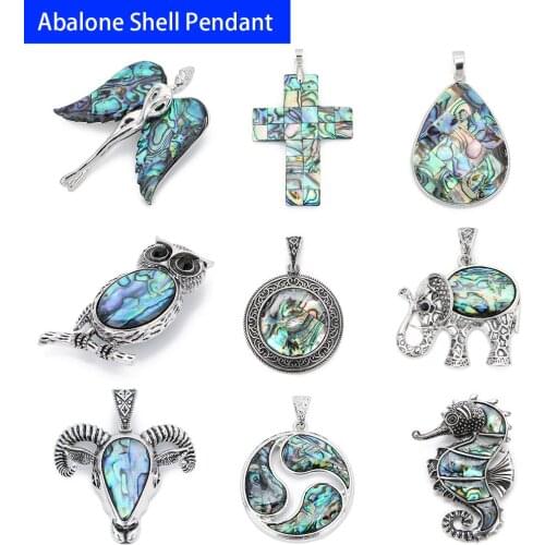 1pcs Abalone Shell Necklace Pendant Women Charms Pendant Alloy For Handmade Necklace Diy Jewelry Findings Making Findings