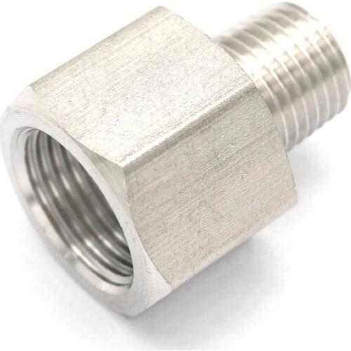 3/8" BSPP Female to 1/4" BSPT Male Threaded 304 Stainless Steel Pipe Fitting Connector Adapter Max Pressure 2.5 Mpa