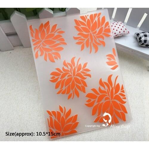 PLASTIC EMBOSSING FOLDER flower chrysanthemum background DIY scrapbooking album card made gift packing decoration paper craft