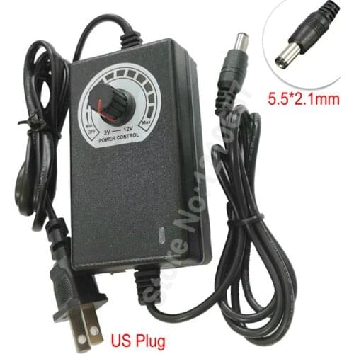 Adjustable Power Adapter Supply AC 100V/220V To DC 3V 12V Switching Lighting Transformer 2A LED Strip US Plug Power Adaptor