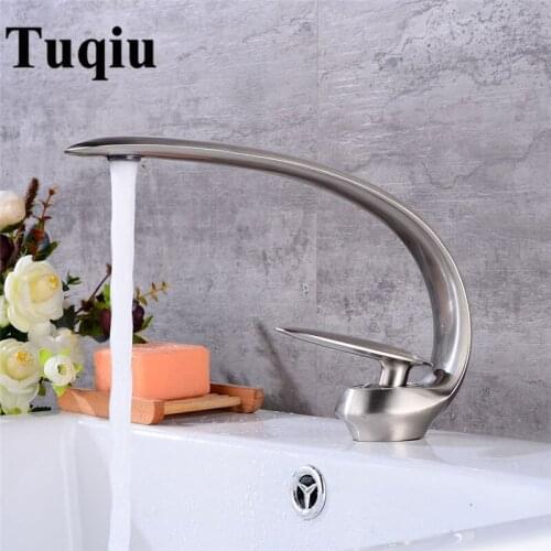 Vidric Basin Faucet Nickel/Black Oil Brushed /Chrome Bathroom Faucet Basin Tap Rotate Single Handle Hot and Cold Water Mixer Tap
