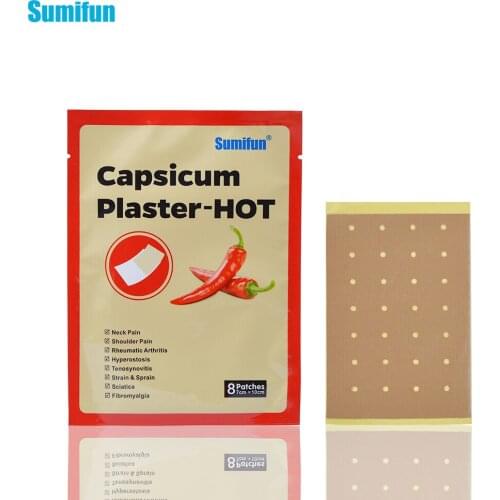 Sumifun 8Pcs/Bag Capsicum Plaster-Hot Neck Pain Shoulder Pain Health Care Medical Patch Body Relaxtion K01501