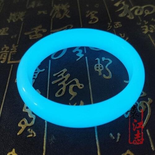 Luminous Stone Bangle Fluorescent Bracelet Luminous Emerald Mommy Girlfriend Birthday Glow Jade Bracelet