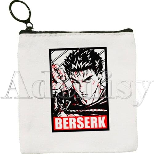 Berserk Guts Manga Swordsman Gatsu Canvas Coin Purse Coin Purse Collection Canvas Bag Small Wallet Zipper Key Bag Hand Gift