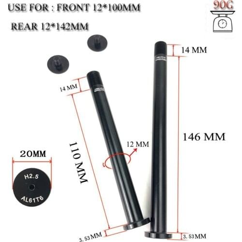 Only 89g Super Light Alloy Material Skewers Front 12*100mm Rear 12*142mm Highway Disc Brake Skewer Bicycle Parts
