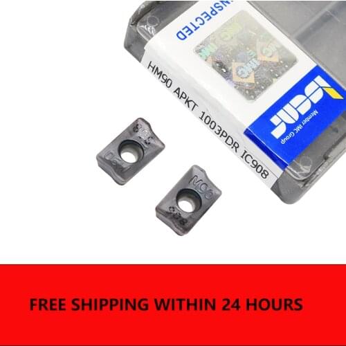 10PCS HM90 APKT1003PDR IC908 External Turning Tools Carbide insert Lathe cutter Tool Tokarnyy turning insert apkt1003