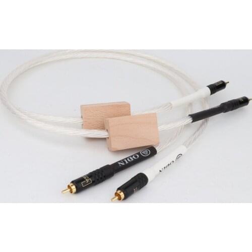 High Quality Free shipping One Pair Odin Supreme Reference Interconnect RCA Audio cable with carbon fiber RCA plug