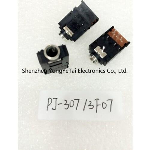 YYT 3.5 headphone holder PJ-307/3F07 8P female two-channel stereo audio jack with 8-pin DIP switch