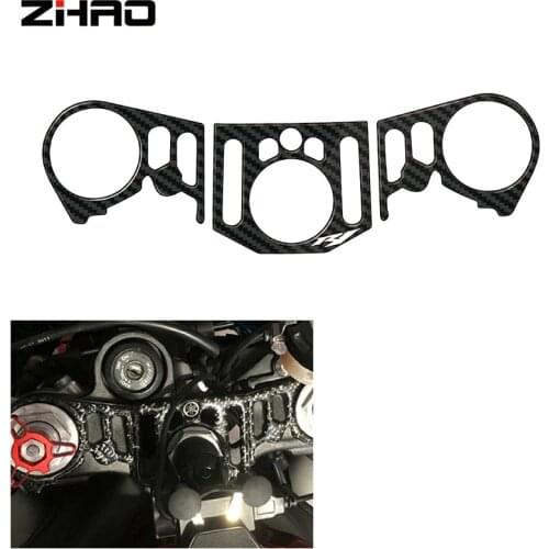 Motorcycle Oil Tank Protect Plate Fork Badge Steering Bracket Cover Decal Sticker For Yamaha YZF-R1 YZF R1 YZFR1 2012-2014