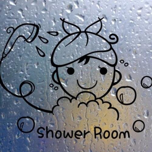 1/3PCS Funny Wall Stickers Bathroom Glass Door Stickers Cute Children Girl Shower Sticker Waterproof Removable Vinyl Decor Decal