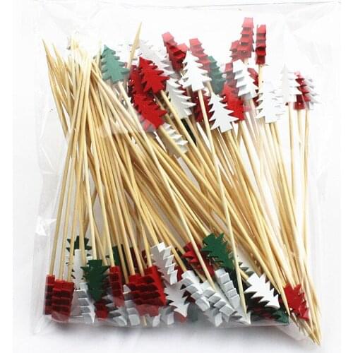 100pcs 12 cm Chinese Bamboo Craft Fruit Fireworks Toothpick Interesting Dessert Cocktail Sign Wedding Decorative Party Supplies