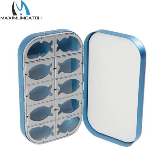 Maximumcatch Aluminum Fly Fishing Box with Slit Foam Insert Hook Fishing Tackle Box
