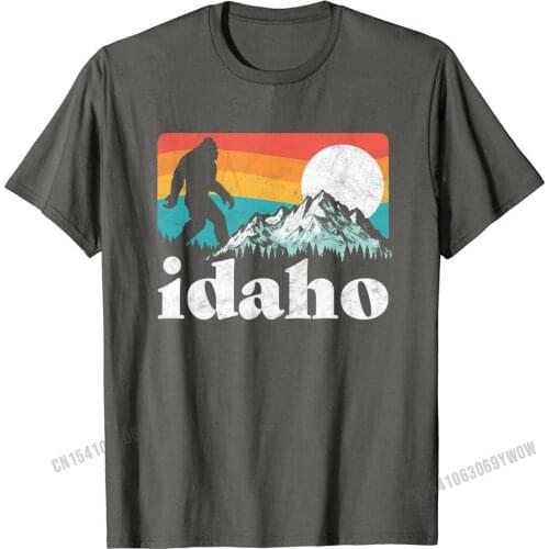 Idaho Bigfoot & Retro Mountains T-Shirt Design T Shirt Hot Sale Cotton Student Tops Shirt Design