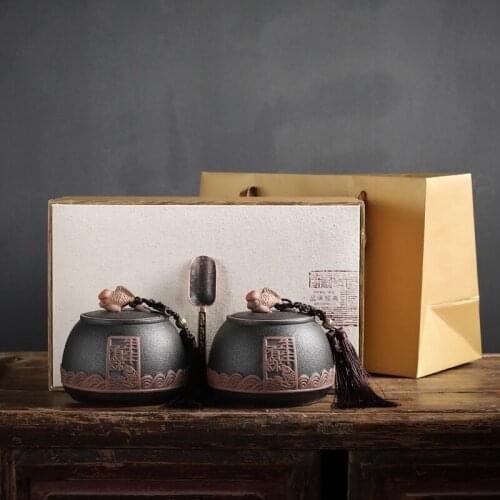 Large Ceramic Tea Caddies Box Gift Colorful Storage Handmade Sugar Coffee Canister Tea Caddies Seal Caja Para Te Teaware DG50TC