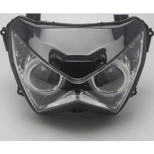 Motorcycle HID Xenon Projector Conversion Headlight Assembly L/H Beam LED White Angel Eyes Head Lamp For Kawasaki Z800 Z250 Z300