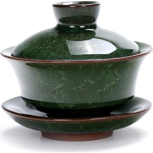 Purple sand lotus ruyao Ruyi tea saint ice crack sunny exquisite ceramic Chinese kungfu tea set cup cover covered bowl tureen