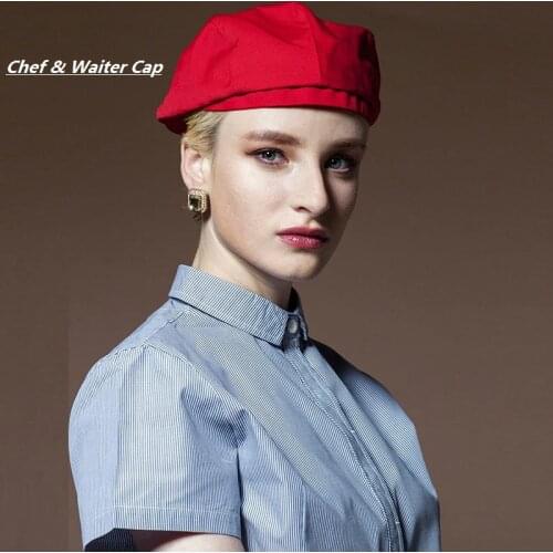 Restaurant&Pantry&Hotel Woman Man Chef & Waiter & Waitress Work Cap,Beret Hat,4 Color,Working Uniform Accessory Cap S2