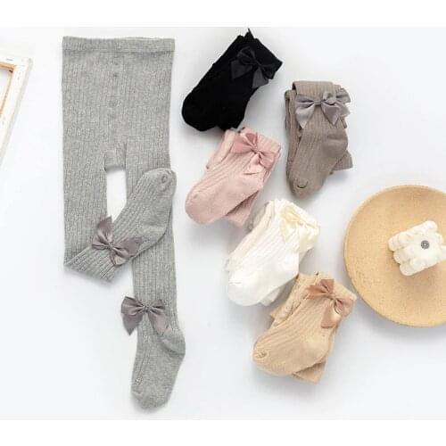 Girls Tights Princess Bowknet Baby Girls One-Piece Pantyhose Baby Spring and Autumn New Style Trousers Lace Stocking