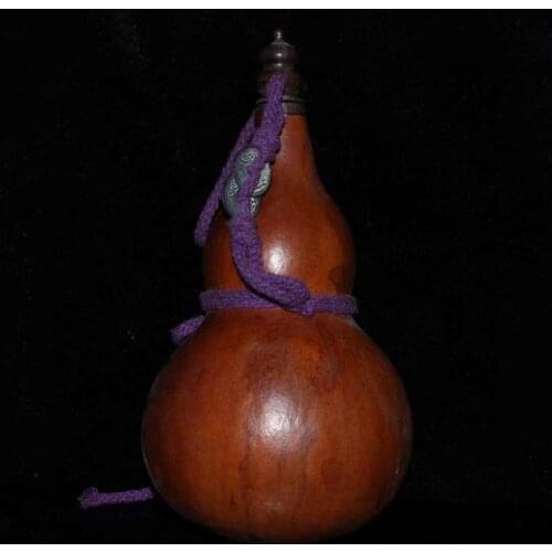 Collection exquisite old Chinese natural gourd rope can be opened