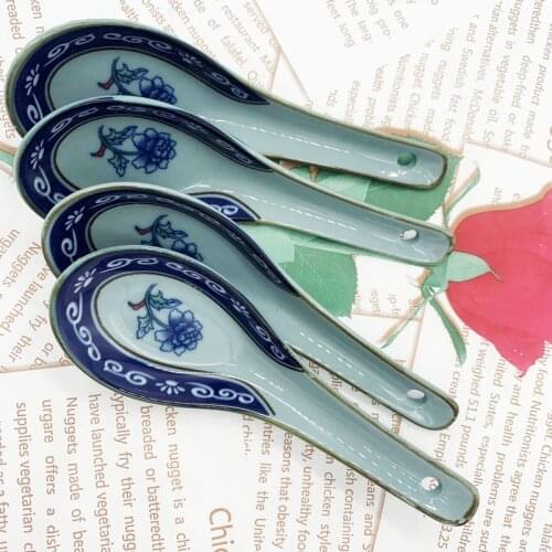 Creative Glaze Ceramic Spoon Tableware Household Soup Spoon Restaurant Hotel Characteristic Dessert Spoons kitchen accessories