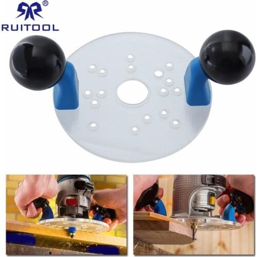 Router Base with Double Handles Palm Router Fixed-base Guide Wood Router Jig for Hand Trimmer Woodworking Milling Engraving