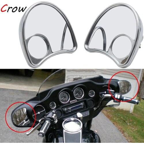 Motorcycle Rearview Black Blind Spot Fairing Mount Mirrors For Harley 14-Later Touring Street Electra Glide Trike Models FLHX