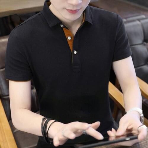 Cotton mens polo shirts with Short Sleeve man T-shirt Korean Fashion Summer Polo Shirt solid T shirts oversize men clothing