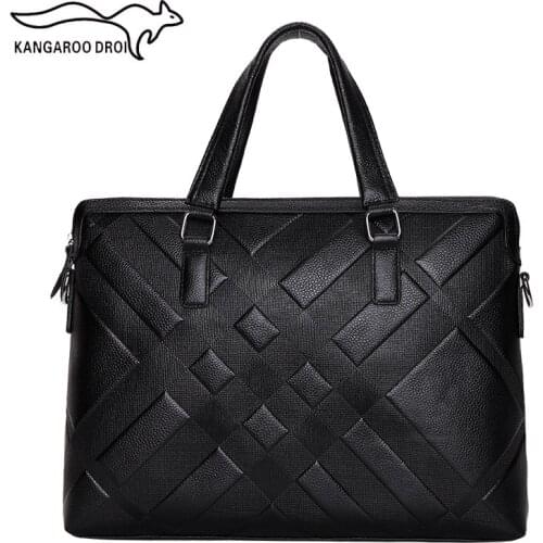 New Design Men Genuine Leather Business Briefcase Male Shoulder Corssbody Bag Casual Messenger Bag Laptop Handbag Travel Bag