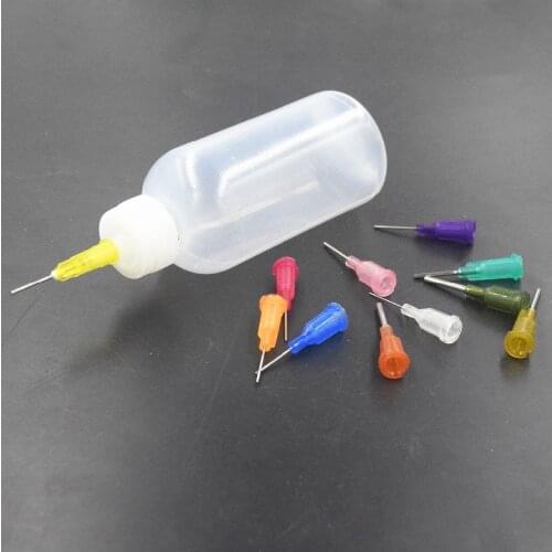 50ml Empty E-liquid Plastic Rosin Flux Alcohol Bottle For Dispenser Rosin Solder Flux Paste +11 Needles Tool Parts