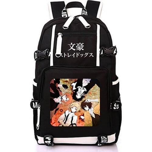 Anime Bungou Stray Dogs Print Backpack Mochila Rucksack Travel Bag Bookbags for Teens Students Men Women