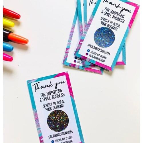 Custom any text Small Business Scratch off Cards, Packaging Supplies, Thank You Scratch Off Card, Thank You Cards, Business Card
