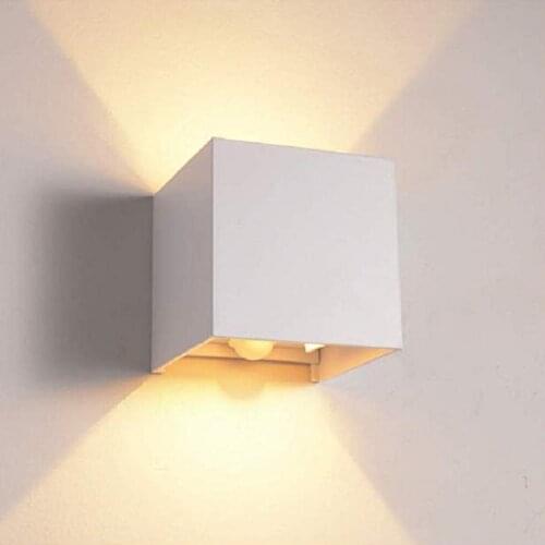 12W LED Wall Lamp Indoor Outdoo Waterproof Light IP65 Adjustable Beam Angle Design Cube Bedroom Courtyard Porch Wall Lamp