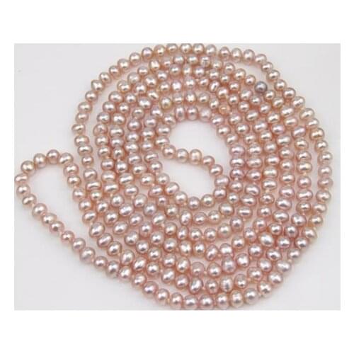 Gorgeous Pearl Jewellery,50inches Long AA 6-7MM Lavender Cultured Pearl Necklace