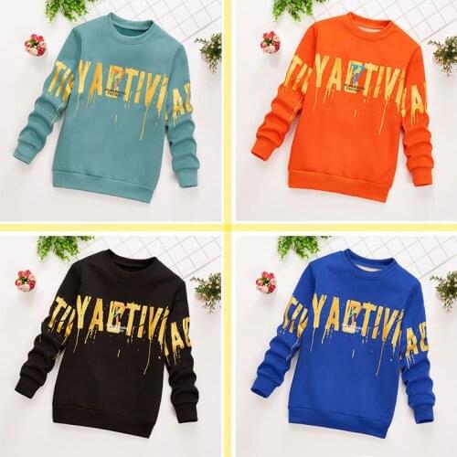 Spring And Autumn Boys' Sweater Bottoming Shirt, Big Childrens Alphabet Childrens Top, boy Clothes Suitable For 5-15 Years