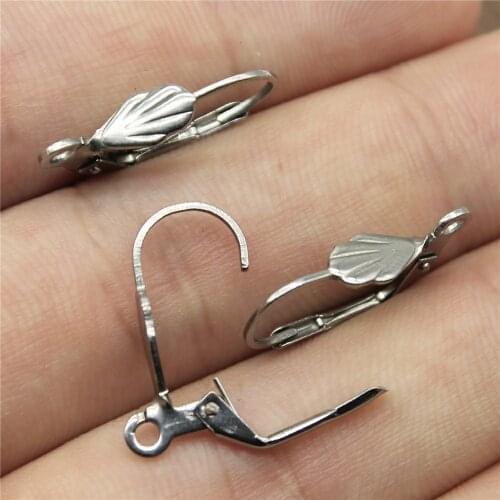 20pcs 5 Styles Stainless Steel High Quality Shell Earring Findings Earrings Clasps Hooks For DIY Jewelry Making Accessories